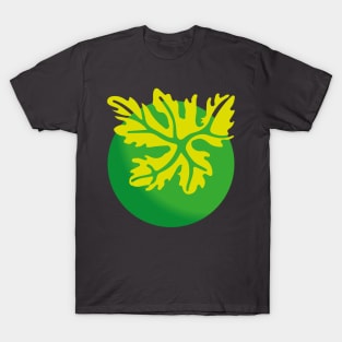 Leaf on a green planet logo T-Shirt